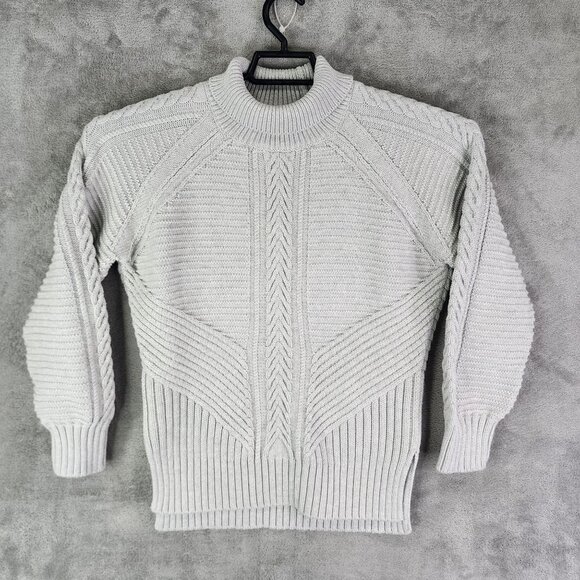 Womens Gray Banana Republic Knit Sweater Textured Turtleneck Long Sleeve Size S - Picture 2 of 9